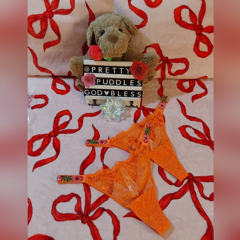 🌺 #2 VS Very Sexy Tropical Shine Strap Lace Thong Panty 🌺 - Picture 8 of 12